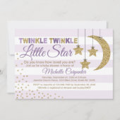 Meisje baby shower nodigen twinkle kleine ster paa kaart (Voorkant)