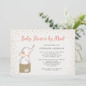 Meisje Baby shower per post met verzenddoos Kaart (Staand voorkant)