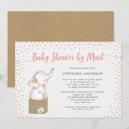 Meisje Baby shower per post met verzenddoos Kaart