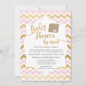 Meisje Baby shower per post met verzenddoos Kaart (Voorkant)