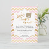 Meisje Baby shower per post met verzenddoos Kaart (Staand voorkant)