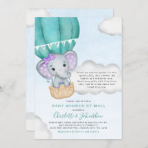 Meisje Baby shower per post Paarse olifant