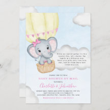 Meisje Baby shower per postroze olifant