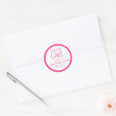 Meisje Baby shower personaliseren Custom Ronde Sticker (Envelop)