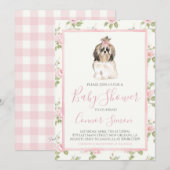 Meisje Baby shower Puppy Dog Kaart (Voorkant / Achterkant)