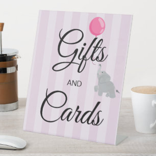 Meisje Baby Shower Reclamebord Met Voetstuk
