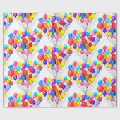 MEISJE BABY SHOWER | regenboogballon | Waterverf Cadeaupapier (Vlak)