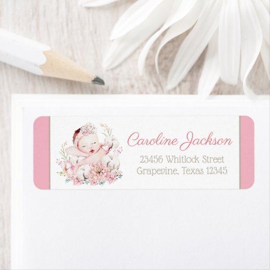 Meisje Baby shower retour adreslabels Etiket (Insitu)