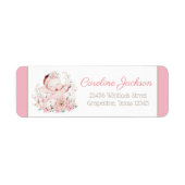 Meisje Baby shower retour adreslabels Etiket (Voorkant)