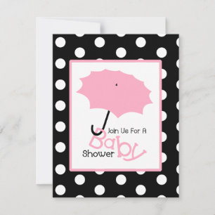 Meisje Baby shower - Roze baarmoeder en pooldots Kaart
