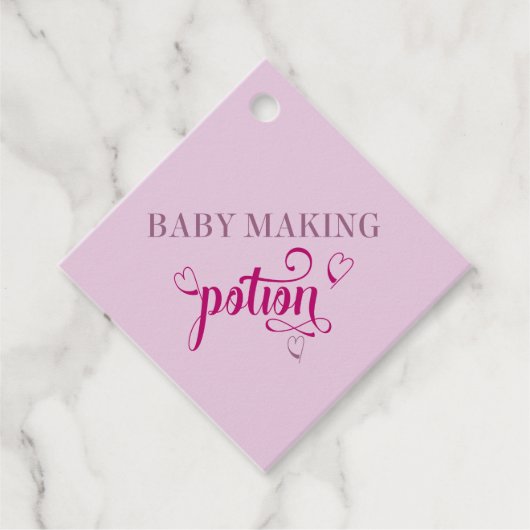 Meisje Baby shower Roze Baby Making Potion Bedankjes Labels (Voorkant)