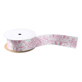 Meisje Baby Shower Roze Fles Rammelaar Patroon Satijnen Lint