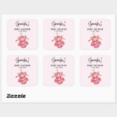 Meisje Baby shower Roze Jurk 3-in Kaars Sticker (Vel)