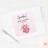 Meisje Baby shower Roze Jurk 3-in Kaars Sticker (Envelop)