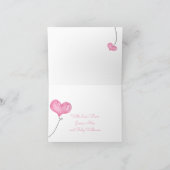 Meisje Baby shower Roze Olifant op Cloud Bedankkaart (Binnen)