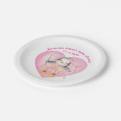 Meisje Baby shower Roze Pinguïn Dier Papier Bord (Gekanteld)