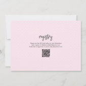 Meisje Baby shower Roze Polka Dot BOHO QR Code Kaart (Achterkant)