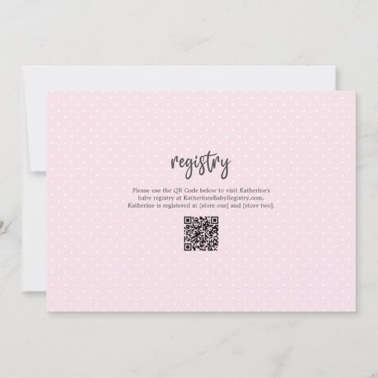 Meisje Baby shower Roze Polka Dot BOHO QR Code Kaart (Achterkant)