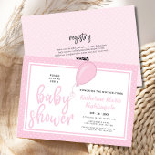 Meisje Baby shower Roze Polka Dot BOHO QR Code Kaart