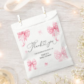 Meisje Baby shower Roze strik Dank je Bedankzakje (Geknipt)