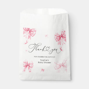 Meisje Baby shower Roze strik Dank je Bedankzakje