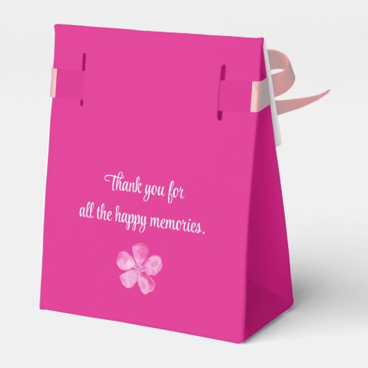 Meisje Baby shower Roze Waterverf Bloem Bedankdoosjes (Achterkant)