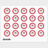 Meisje Baby shower Schattige rood lieveheersbeestj Ronde Sticker (Vel)