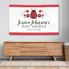 Meisje Baby shower Schattige rood lieveheersbeestj Spandoek