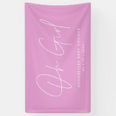 Meisje Baby shower script modern cerise roze elega Spandoek (Verticaal)