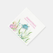 Meisje Baby shower servetten Zee schildpad (Hoek)