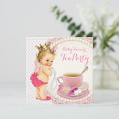 Meisje Baby shower Tea Party Kaart (Staand voorkant)