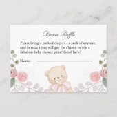 Meisje Baby shower Teddy Bear Enclosure Kaart (Voorkant)