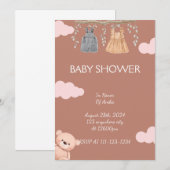 MEISJE BABY SHOWER UITNODIGING (Voorkant / Achterkant)