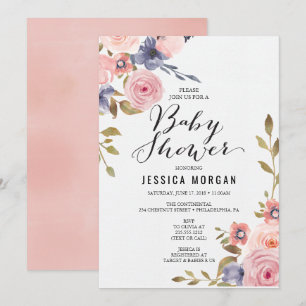 Meisje Baby shower Uitnodiging Baby shower Kaart