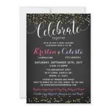 Meisje Baby shower Uitnodiging gecombineerd gezame