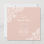 Meisje Baby shower Uitnodiging Roze kant (Voorkant)