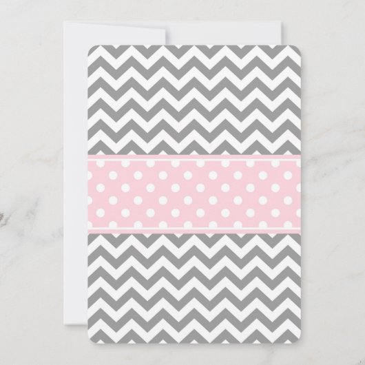 Meisje baby shower uitnodiging roze olifant thema (Achterkant)