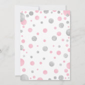 Meisje Baby shower Uitnodiging - Roze Zilveren Sti (Achterkant)