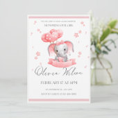 Meisje Baby shower Uitnodiging Sjabloon Download (Staand voorkant)