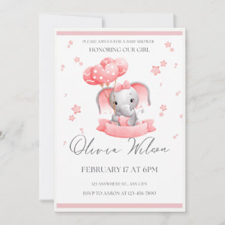 Meisje Baby shower Uitnodiging Sjabloon Download