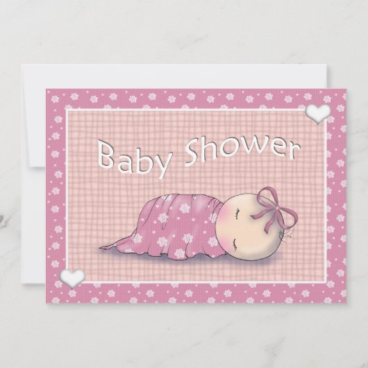 Meisje Baby Shower Uitnodigingen (Voorkant)