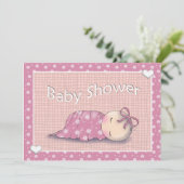 Meisje Baby Shower Uitnodigingen (Staand voorkant)