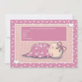 Meisje Baby Shower Uitnodigingen (Achterkant)