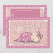 Meisje Baby Shower Uitnodigingen (Voorkant / Achterkant)
