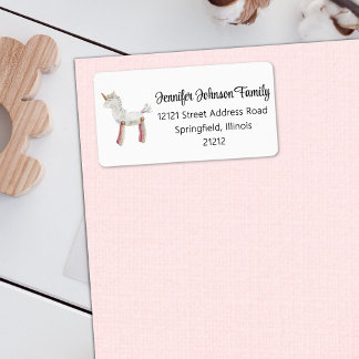 Meisje Baby Shower Vintage Eenhoorn Speelgoed Adre Etiket