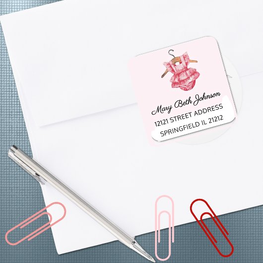Meisje Baby shower Waterverf 1.5-in Adres Sticker