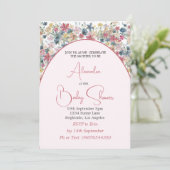 Meisje Baby shower Wildflower Roze Kaart (Staand voorkant)