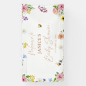 Meisje Baby shower Zoet als kan Bee Bloemen Achter Spandoek (Verticaal)