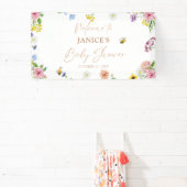 Meisje Baby shower Zoet als kan Bee Bloemen Achter Spandoek (Insitu)