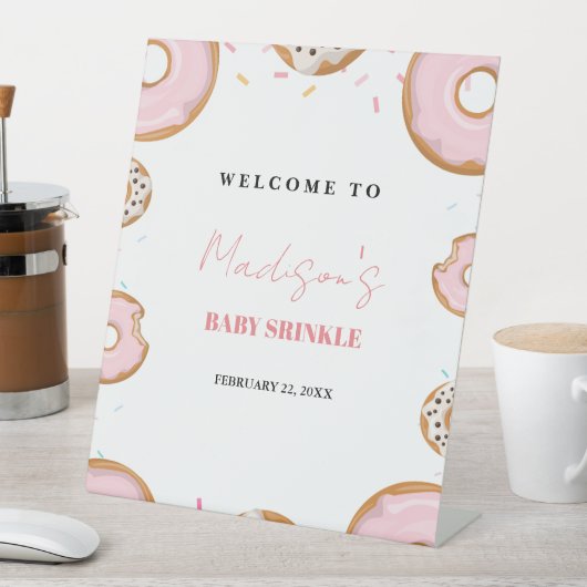 Meisje Baby Sprinkle Baby shower Welkomstbord Reclamebord Met Voetstuk (Insitu)